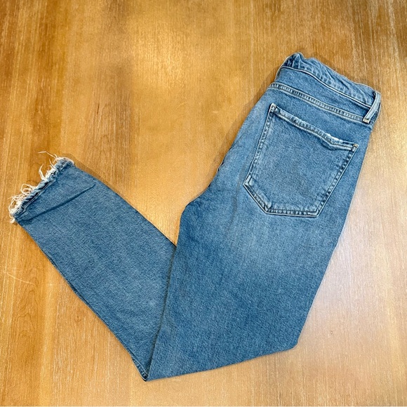 AGOLDE Nico Women’s High Rise Raw Hem Button Fly Slim Lt Blue Jeans Sz 29 - Picture 1 of 11